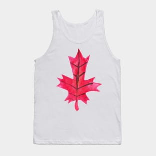 Red Oak Leaf Watercolor Tank Top